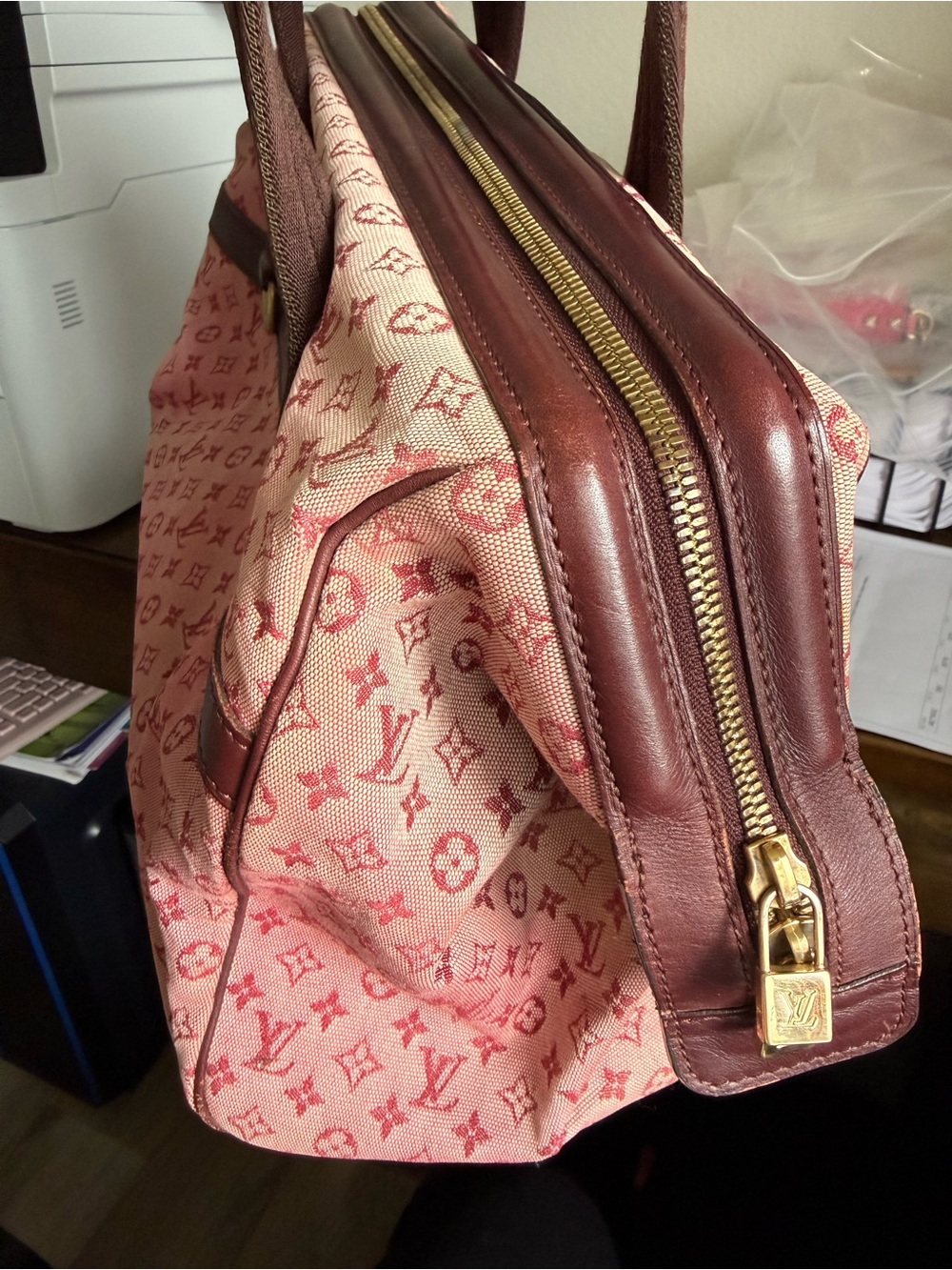 Louis Vuitton Pink and Brown Monogram Satchel - Picture 3 of 5